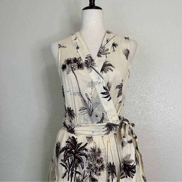 Banana Republic Stampa Wrap Mini Dress, Sz Medium - Picture 3 of 14